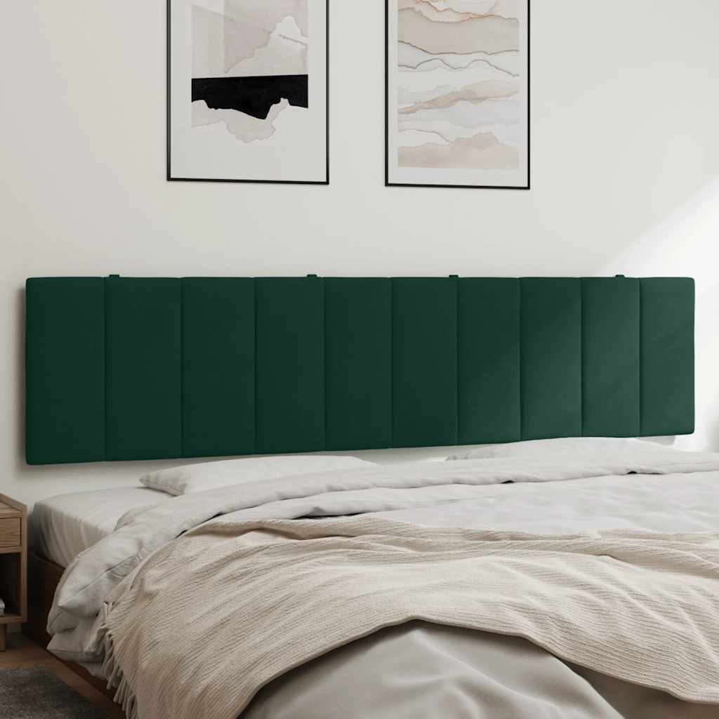 vidaXL Poduszka na wezgłowie, Hanko, ciemnozielona, 200 cm, aksamitna
