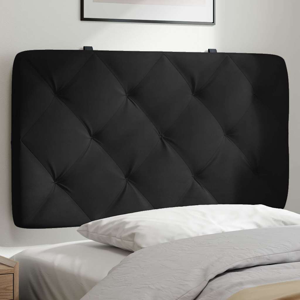 vidaXL Poduszka na wezgłowie, czarna, 80 cm, aksamitna