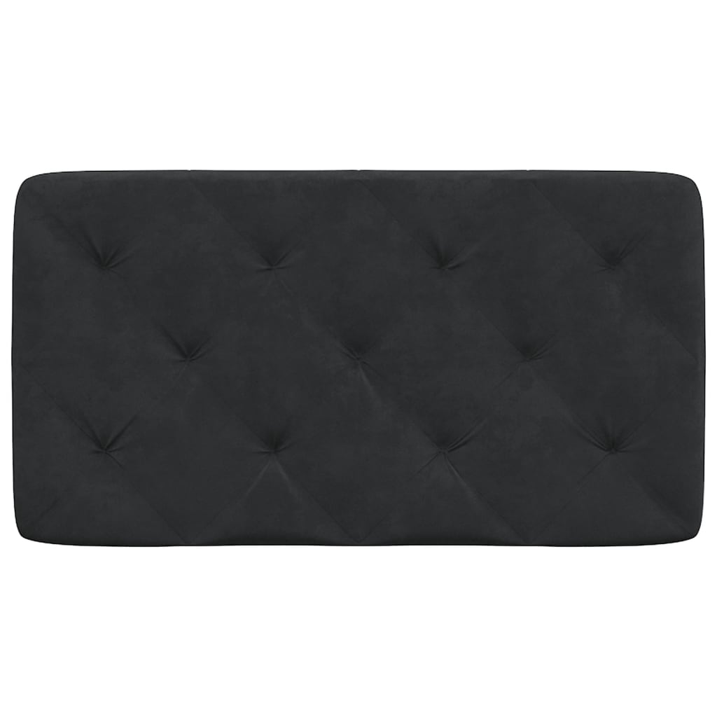 vidaXL Poduszka na wezgłowie, czarna, 90 cm, aksamitna