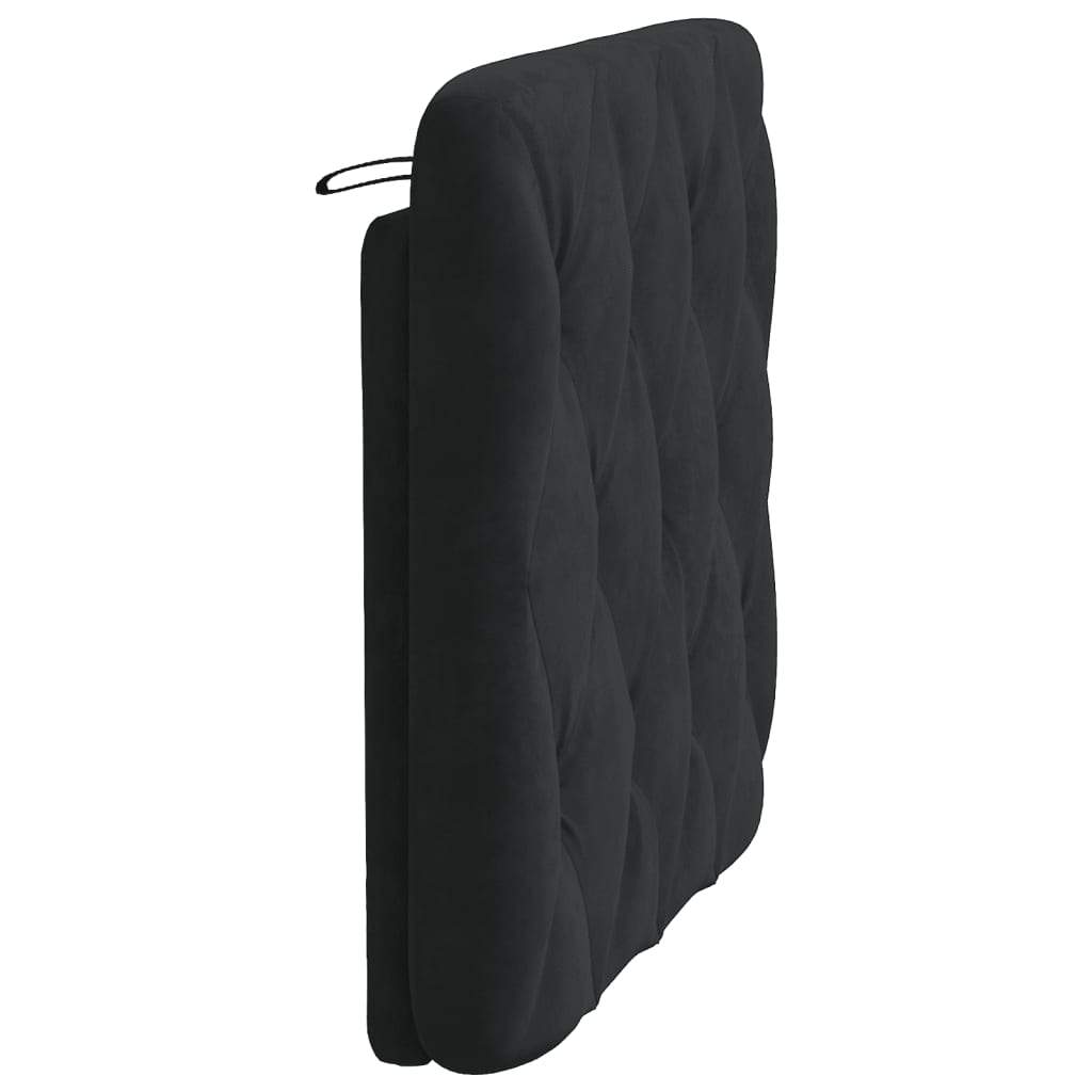 vidaXL Poduszka na wezgłowie, czarna, 90 cm, aksamitna