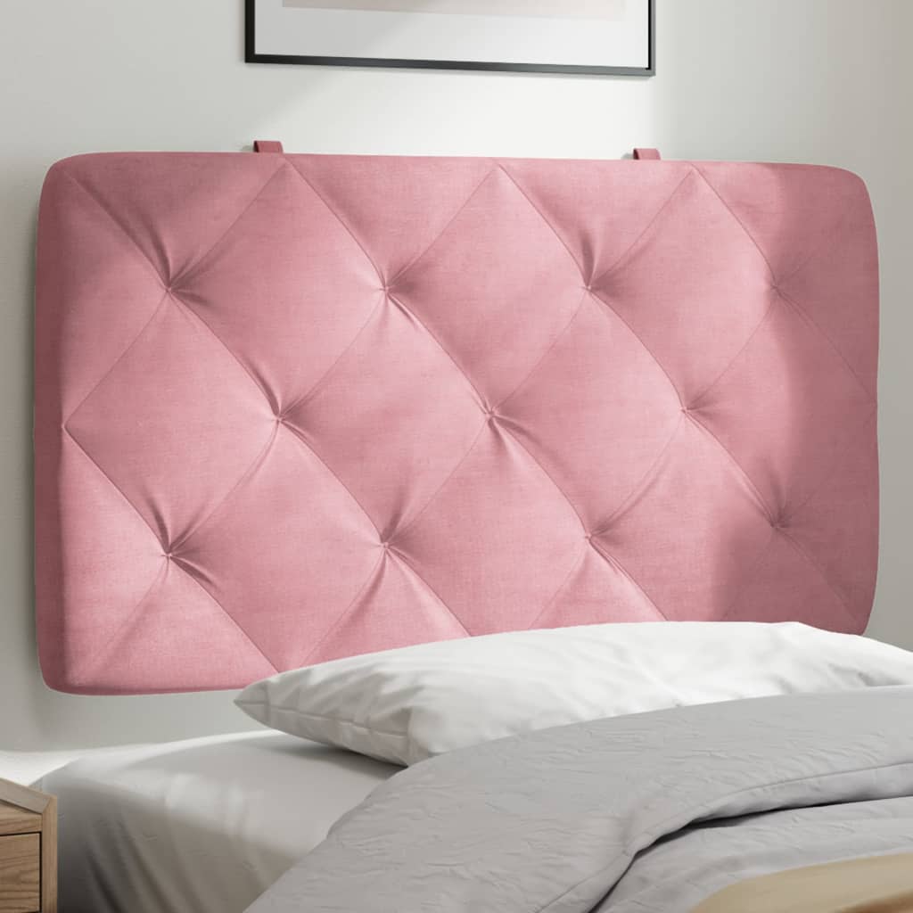 vidaXL Poduszka na wezgłowie, różowa, 90 cm, aksamitna