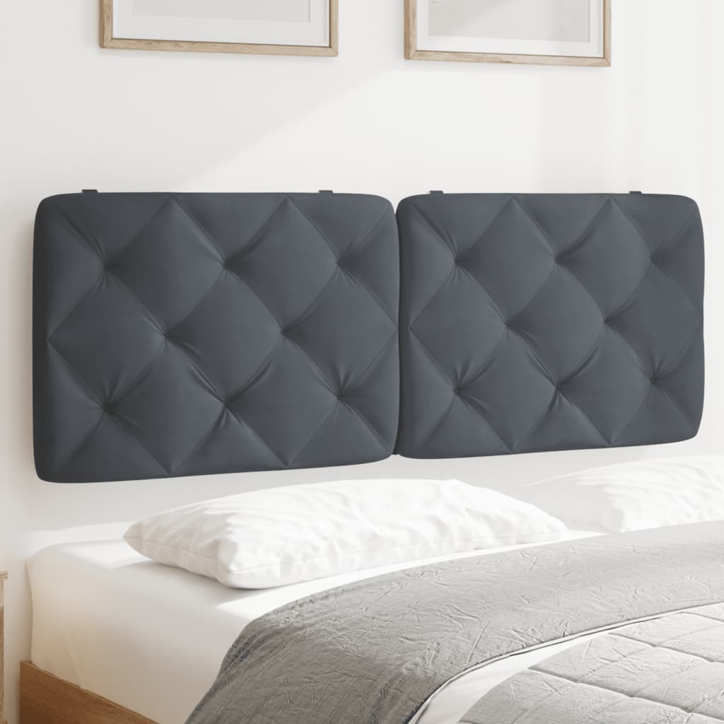 vidaXL Poduszka na wezgłowie, ciemnoszara, 120 cm, aksamitna
