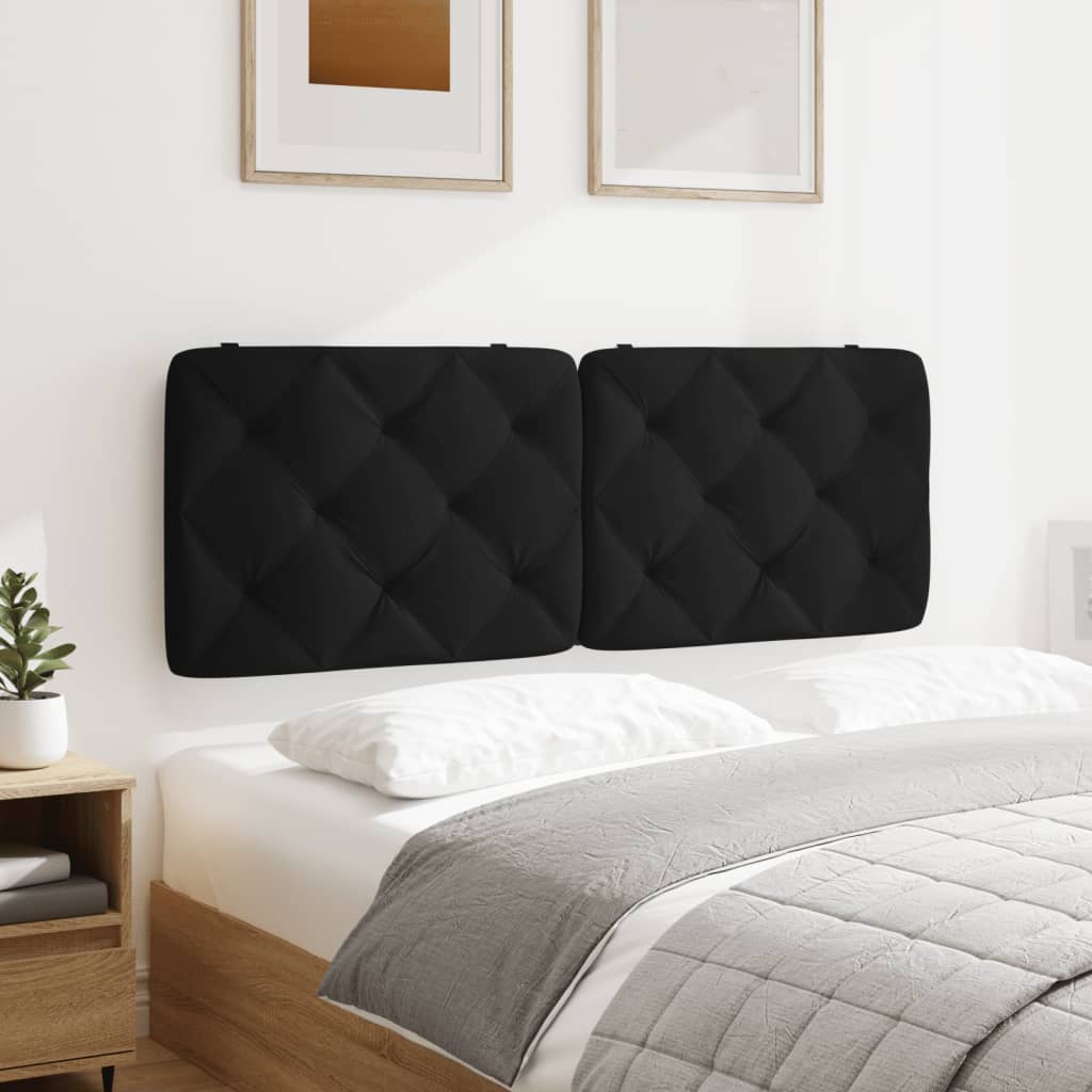 vidaXL Poduszka na wezgłowie, czarna, 120 cm, aksamitna