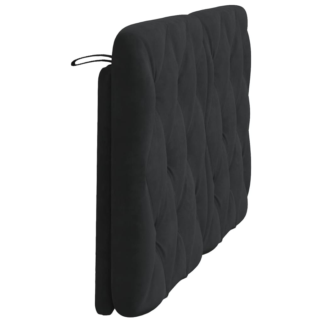 vidaXL Poduszka na wezgłowie, czarna, 120 cm, aksamitna