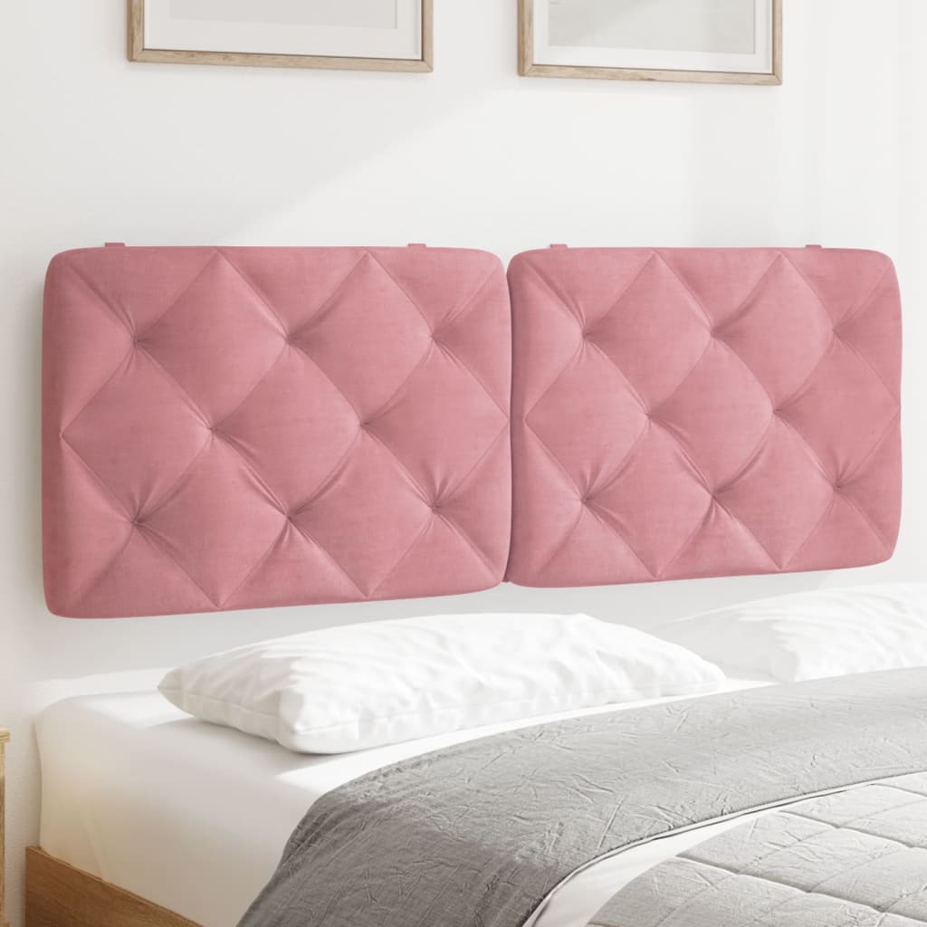 vidaXL Poduszka na wezgłowie, różowa, 120 cm, aksamitna