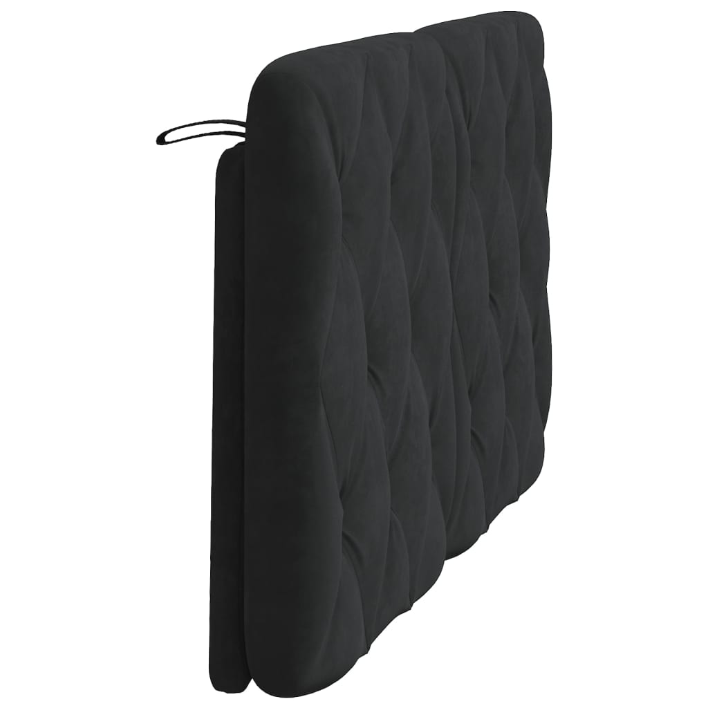 vidaXL Poduszka na wezgłowie, czarna, 140 cm, aksamitna