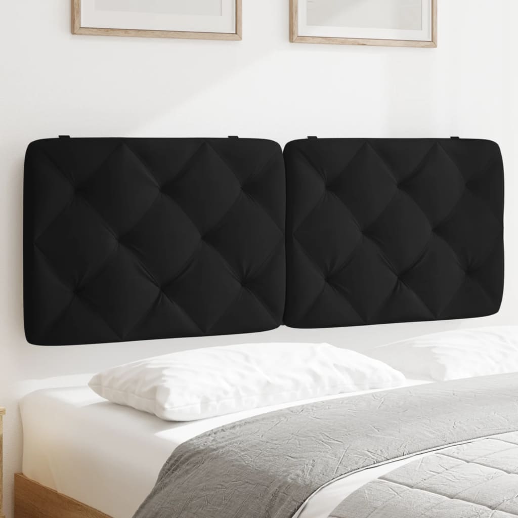 vidaXL Poduszka na wezgłowie, czarna, 140 cm, aksamitna
