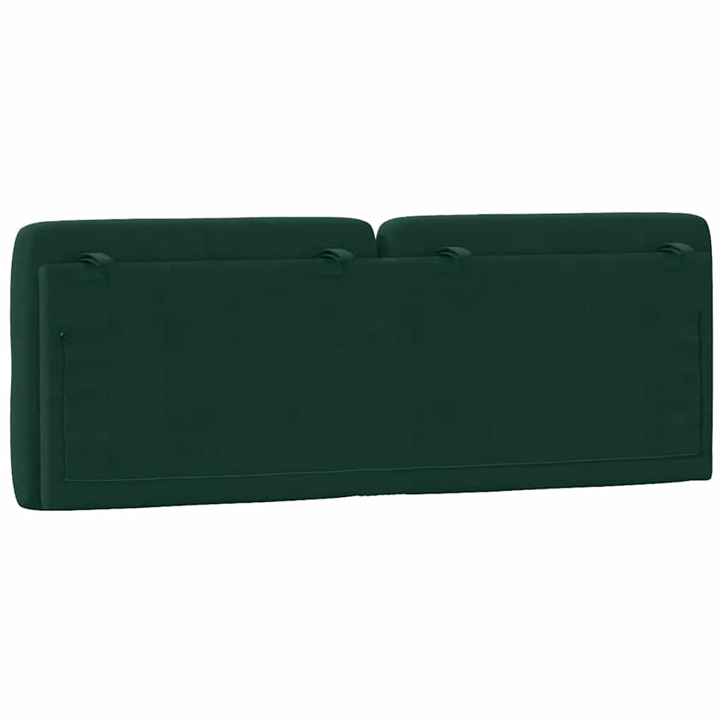 vidaXL Poduszka na wezgłowie, ciemnozielona, 140 cm, aksamitna