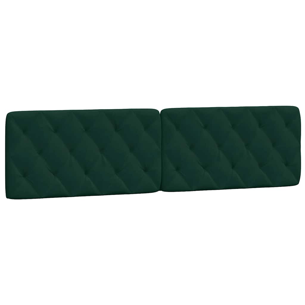 vidaXL Poduszka na wezgłowie, ciemnozielona, 200 cm, aksamitna