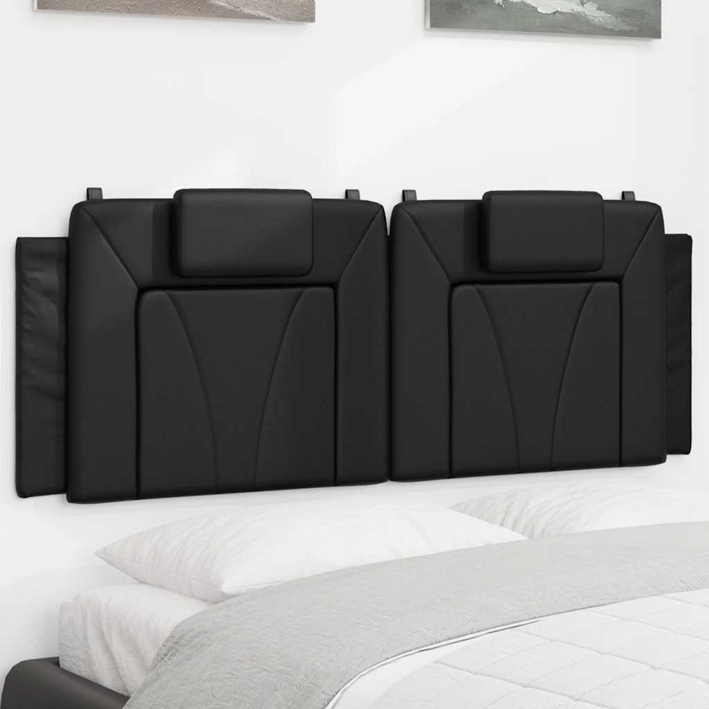 vidaXL Poduszka na wezgłowie, Viana, czarna, 120 cm, sztuczna skóra