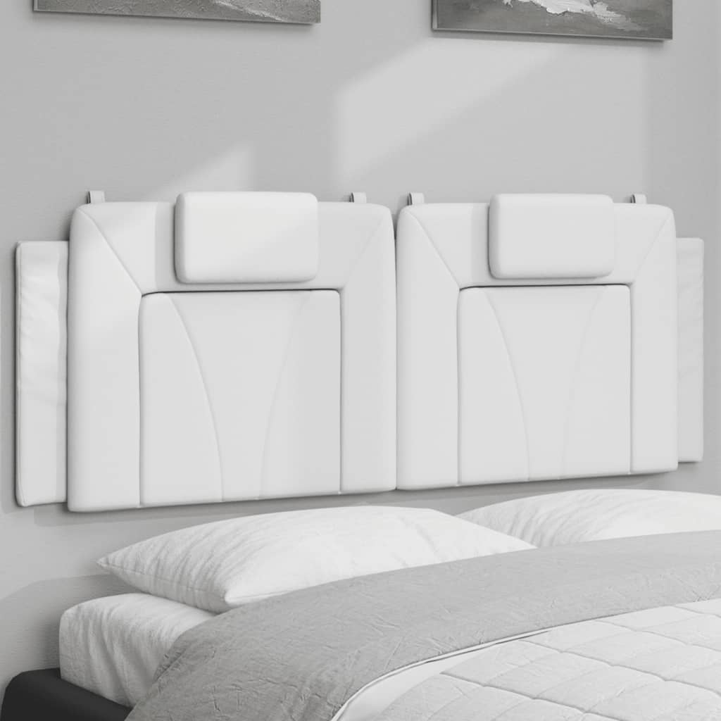 vidaXL Poduszka na wezgłowie, Viana, biała, 120 cm, sztuczna skóra