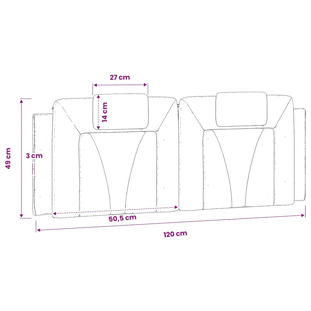 vidaXL Poduszka na wezgłowie, Viana, brązowa, 120 cm, sztuczna skóra