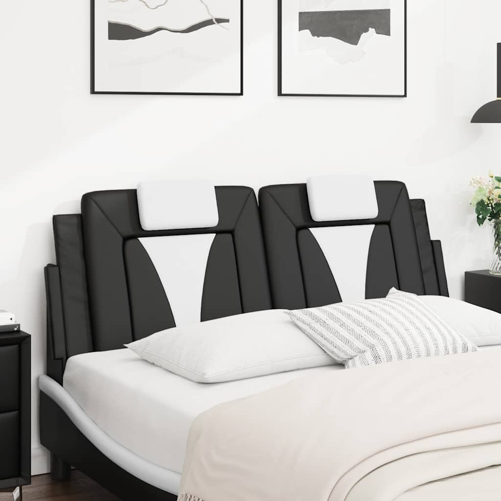 vidaXL Poduszka na wezgłowie, Viana, czarno-biała, 120 cm, sztuczna skóra