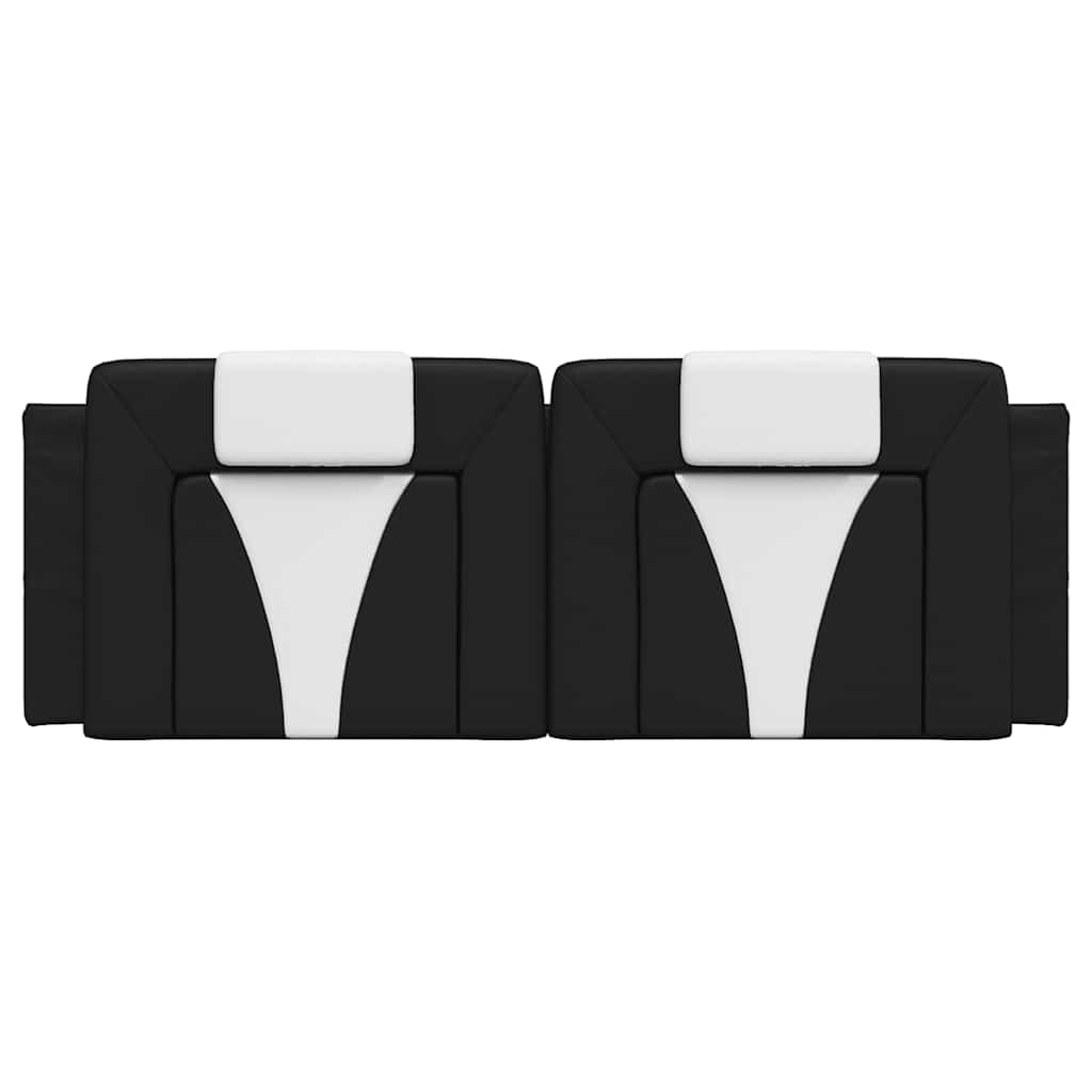 vidaXL Poduszka na wezgłowie, Viana, czarno-biała, 120 cm, sztuczna skóra