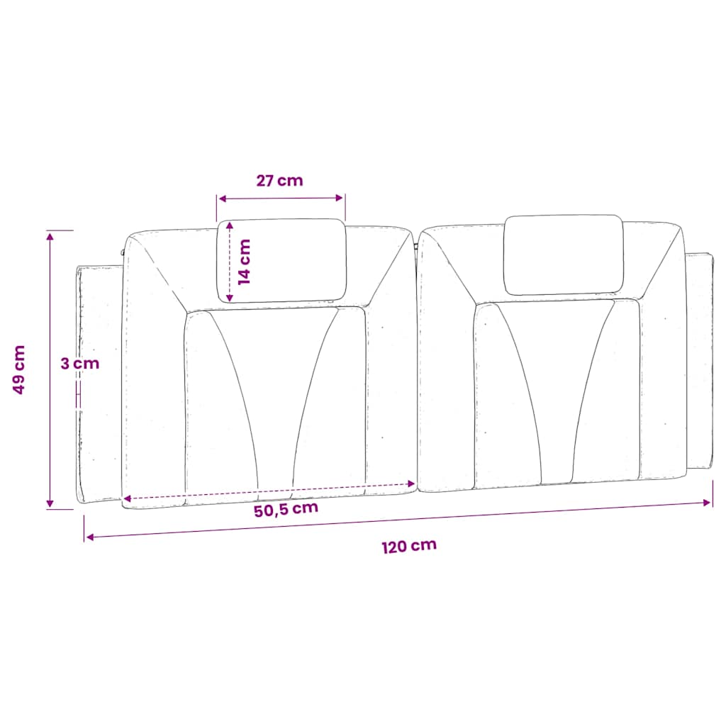 vidaXL Poduszka na wezgłowie, Viana, czarno-biała, 120 cm, sztuczna skóra