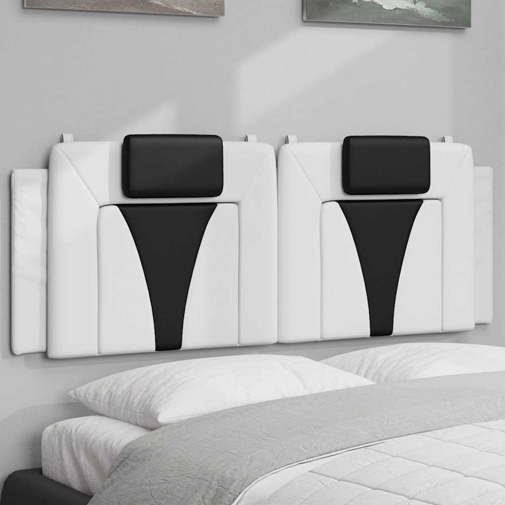vidaXL Poduszka na wezgłowie, Viana, biało-czarna, 120 cm, sztuczna skóra
