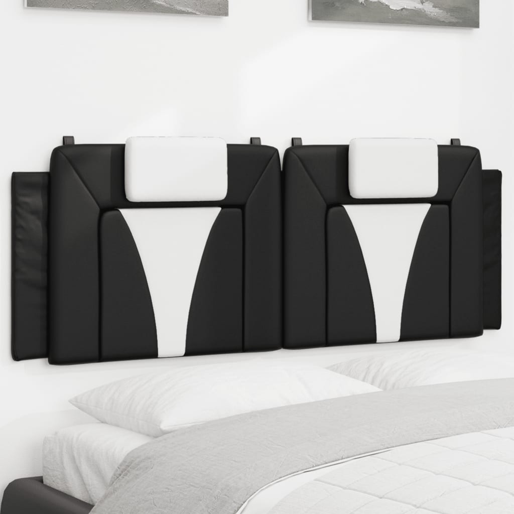 vidaXL Poduszka na wezgłowie, Viana, czarno-biała, 137 cm, sztuczna skóra