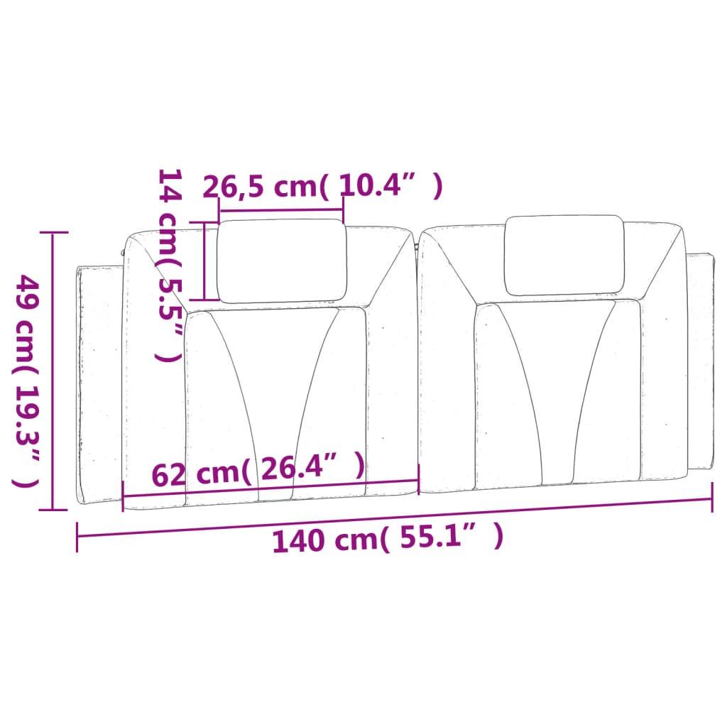 vidaXL Poduszka na wezgłowie, Viana, biała, 140 cm, sztuczna skóra