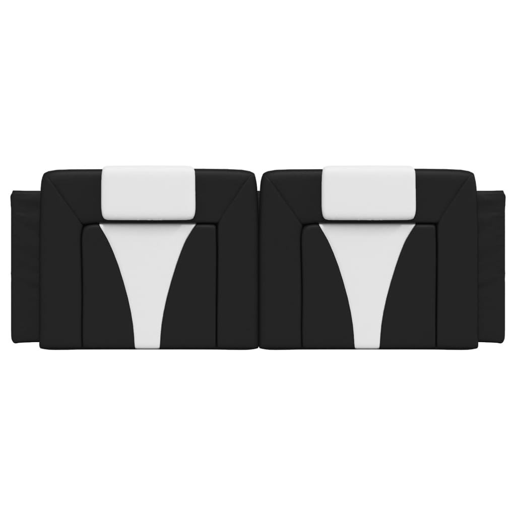 vidaXL Poduszka na wezgłowie, Viana, czarno-biała, 140 cm, sztuczna skóra