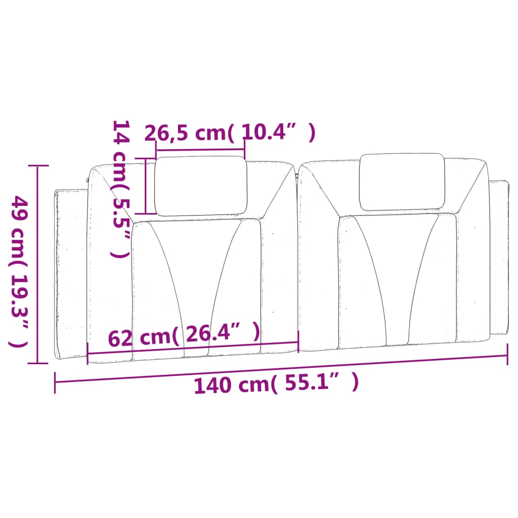 vidaXL Poduszka na wezgłowie, Viana, czarno-biała, 140 cm, sztuczna skóra