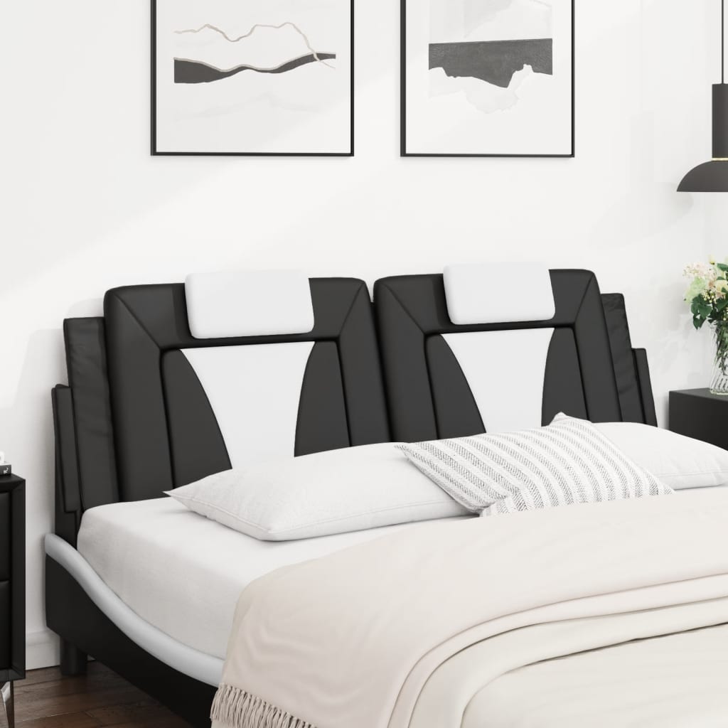 vidaXL Poduszka na wezgłowie, Viana, czarno-biała, 160 cm, sztuczna skóra
