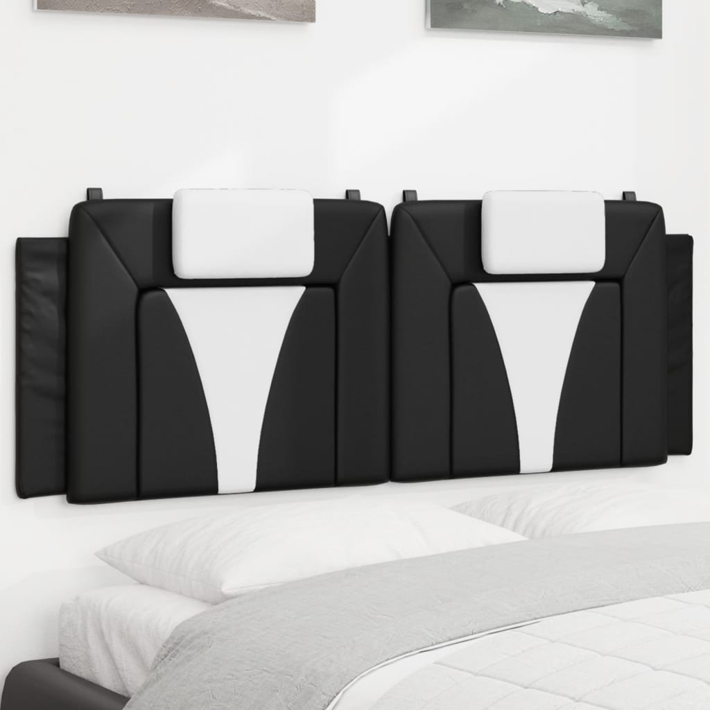 vidaXL Poduszka na wezgłowie, Viana, czarno-biała, 152 cm, sztuczna skóra