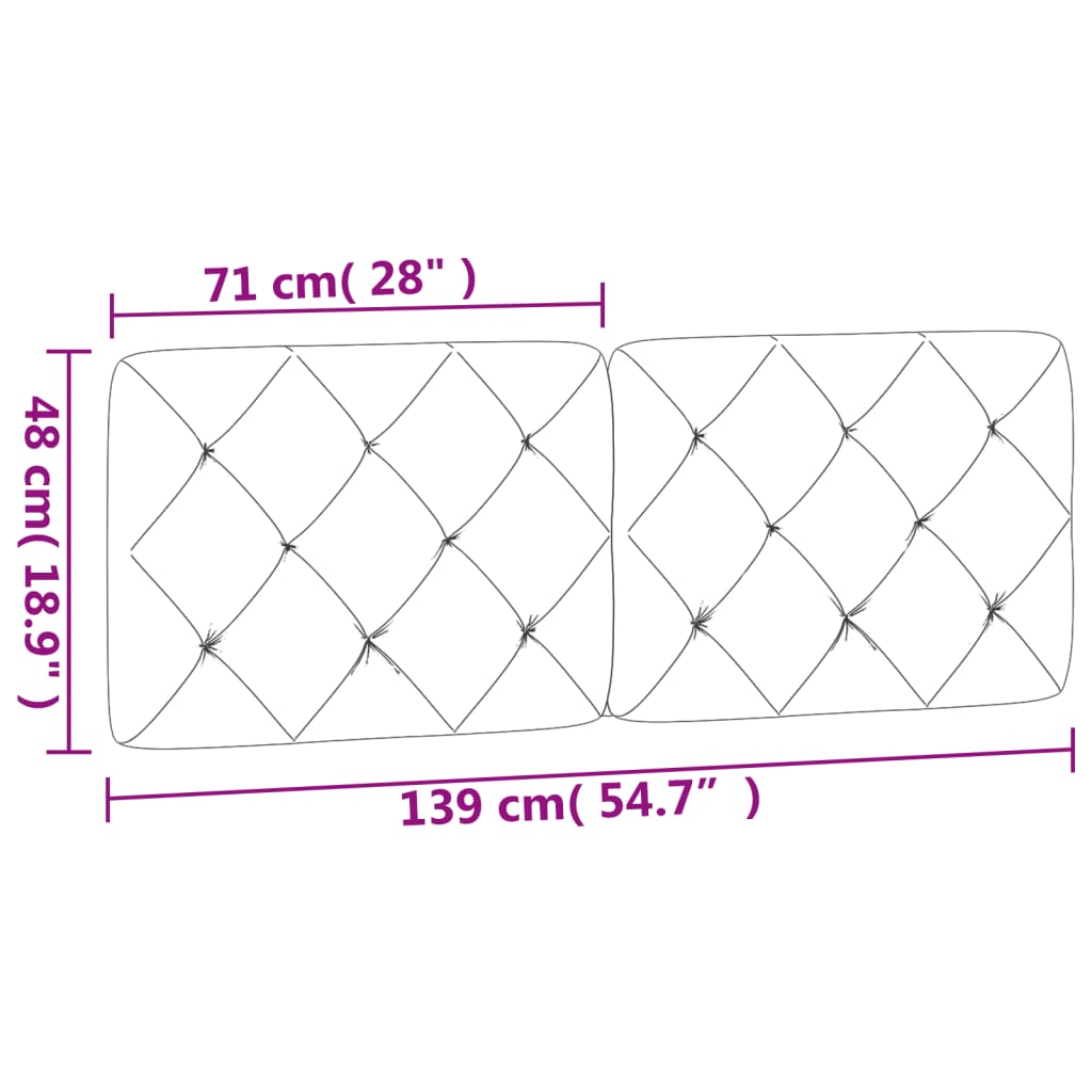 vidaXL Poduszka na wezgłowie, jasnoszara, 137 cm, aksamitna