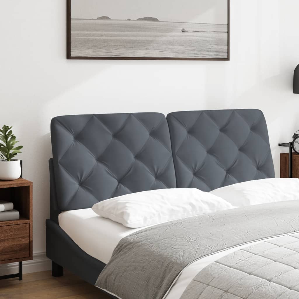 vidaXL Poduszka na wezgłowie, ciemnoszara, 137 cm, aksamit