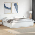 vidaXL Rama łóżka z LED, biała, 200x200 cm, materiał drewnopochodny