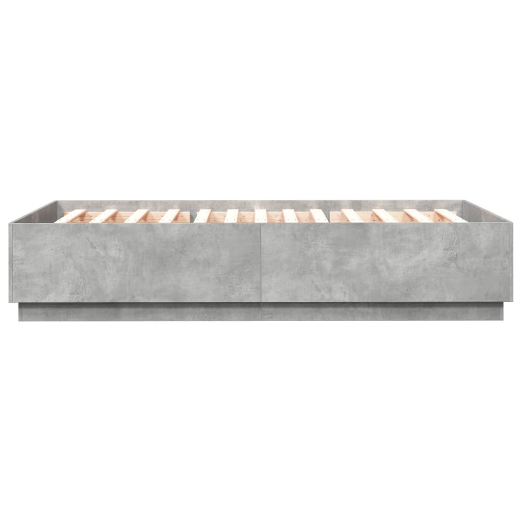 vidaXL Rama łóżka, szarość betonu, 150x200 cm, materiał drewnopochodny