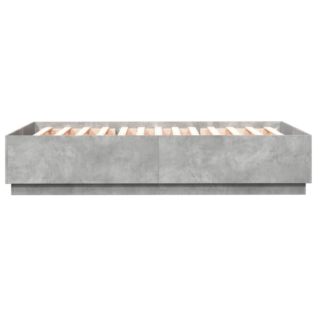 vidaXL Rama łóżka, szarość betonu, 120x200 cm, materiał drewnopochodny