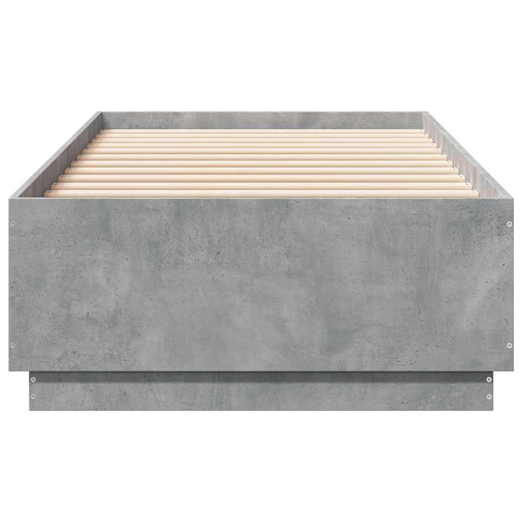 vidaXL Rama łóżka, szarość betonu, 100x200 cm, materiał drewnopochodny