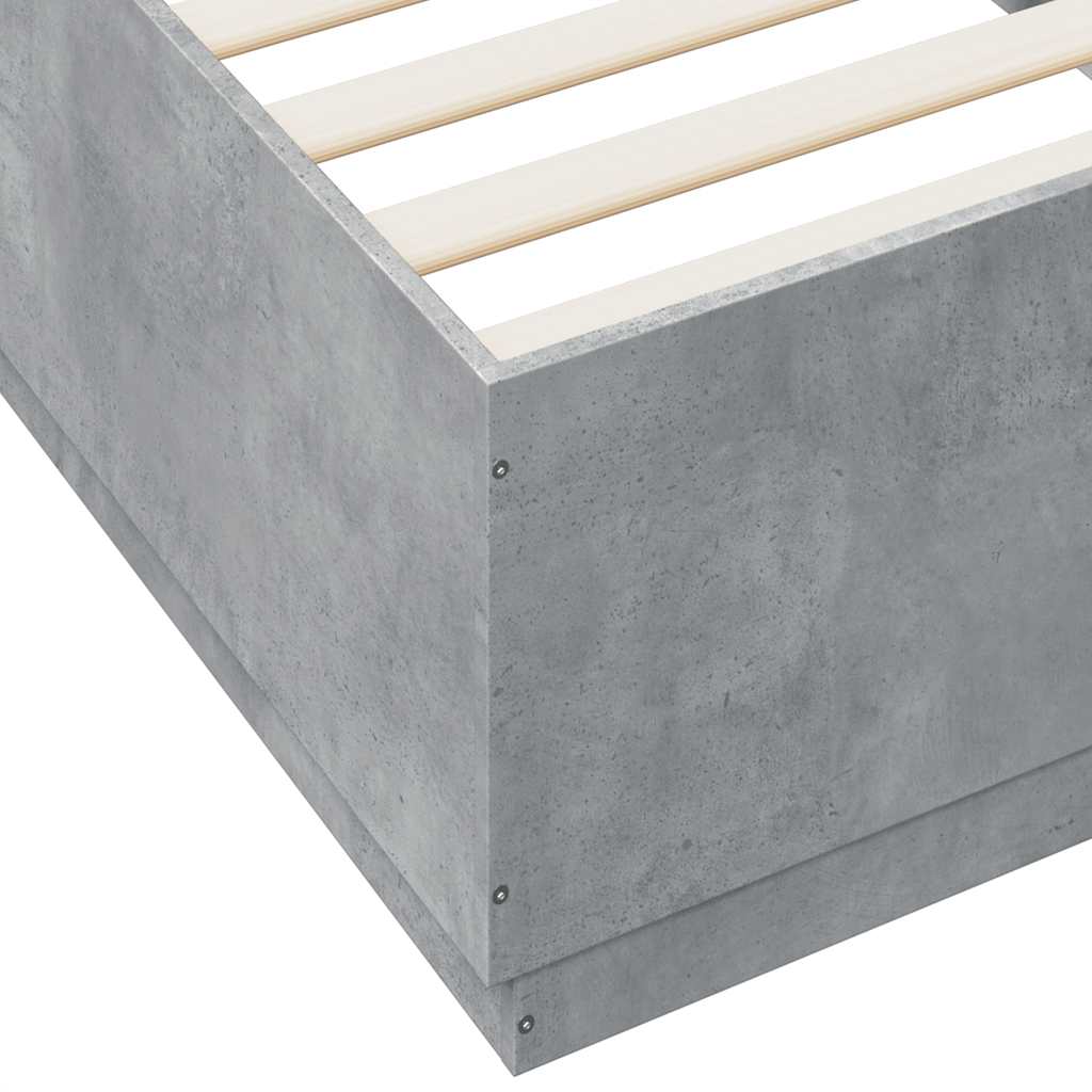 vidaXL Rama łóżka, szarość betonu, 100x200 cm, materiał drewnopochodny