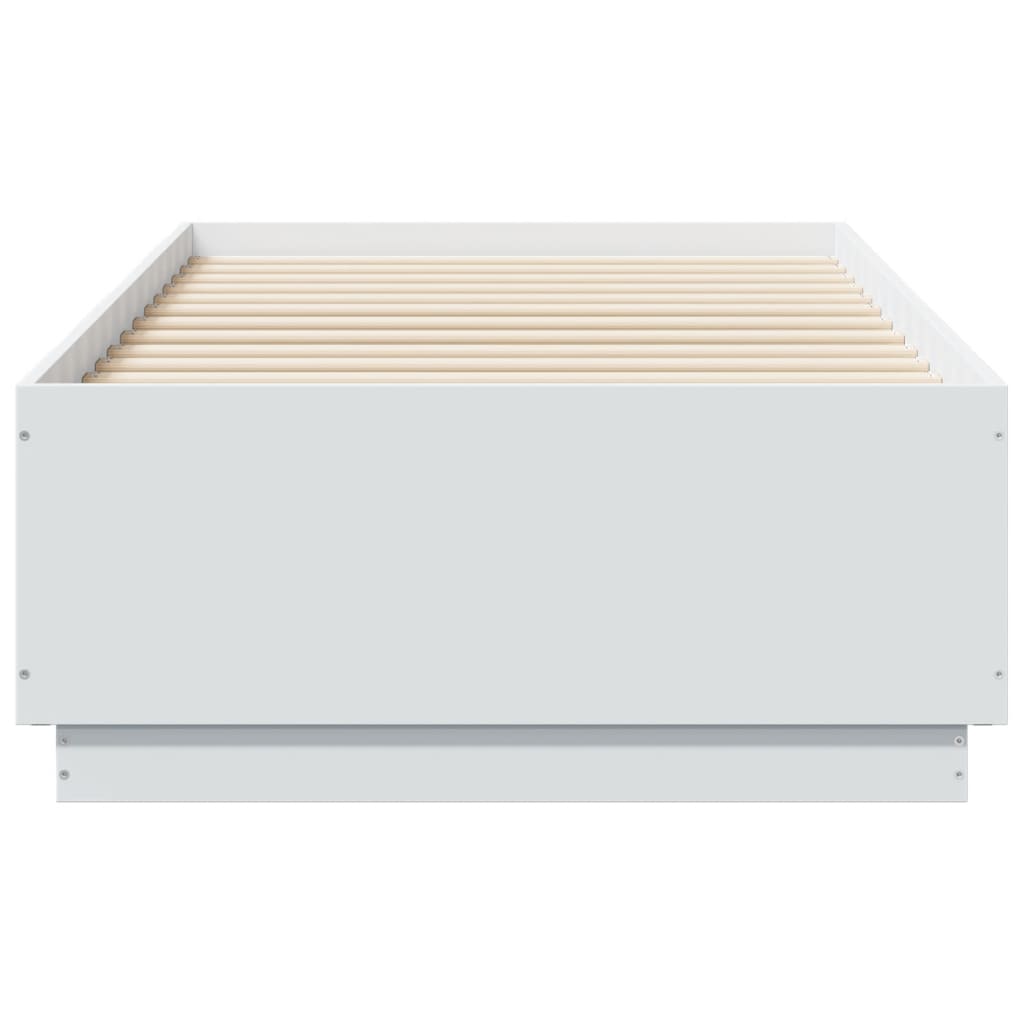 vidaXL Rama łóżka, biała, 75x190 cm, materiał drewnopochodny
