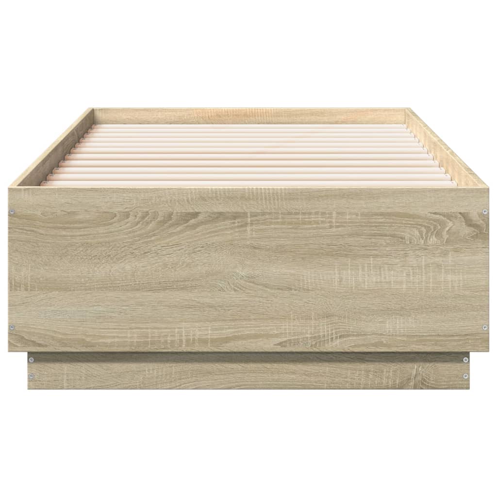 vidaXL Rama łóżka, dąb sonoma, 75x190 cm, materiał drewnopochodny