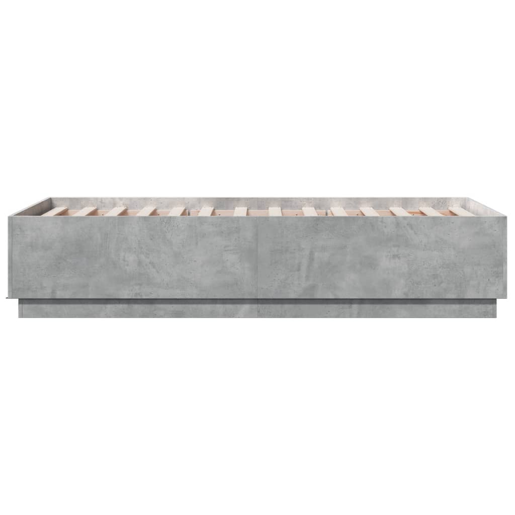 vidaXL Rama łóżka, szarość betonu, 75x190 cm, materiał drewnopochodny