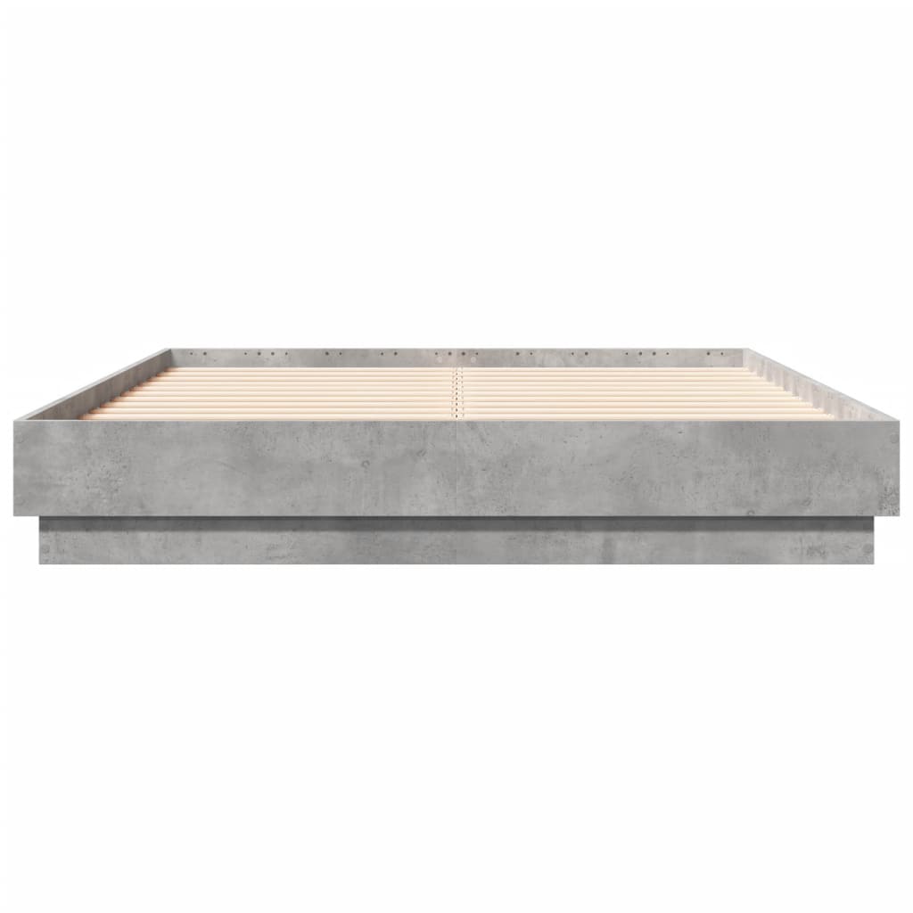 vidaXL Rama łóżka, szarość betonu, 120x190 cm, materiał drewnopochodny