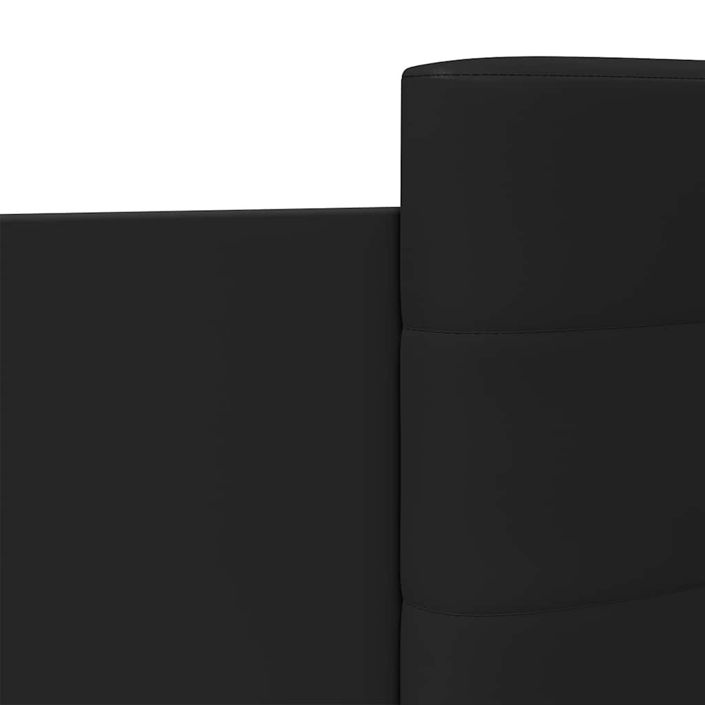 vidaXL Rama łóżka z wezgłowiem, czarna, 90x200 cm, lite drewno