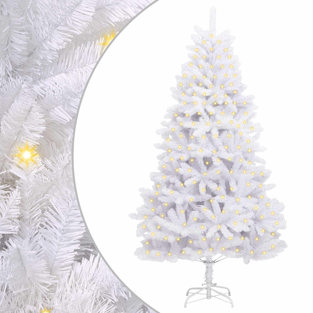vidaXL Sztuczna choinka 300 LED PVC i stal Biały