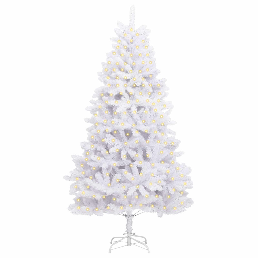 vidaXL Sztuczna choinka 300 LED PVC i stal Biały