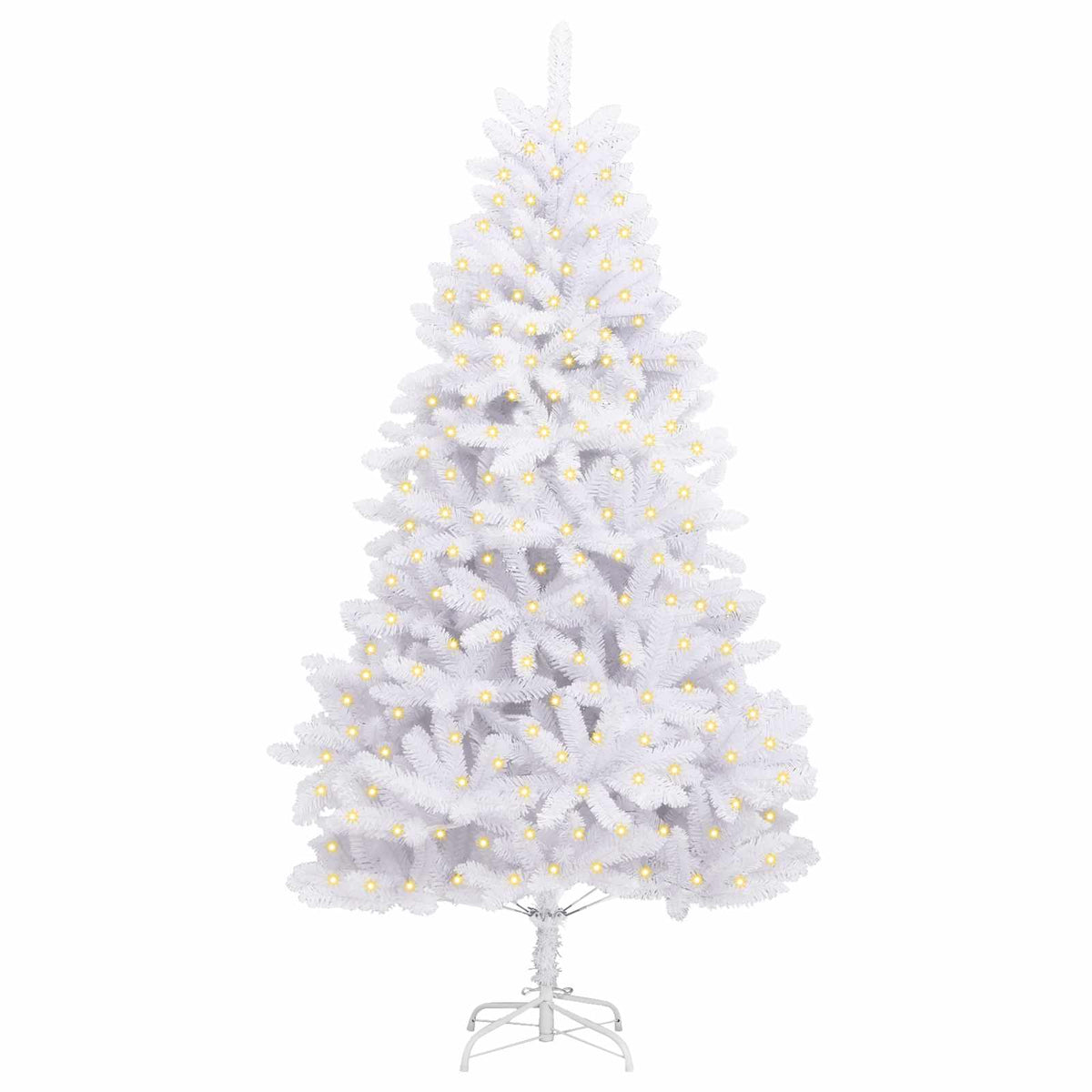 vidaXL Sztuczna choinka 300 LED PVC i stal Biały
