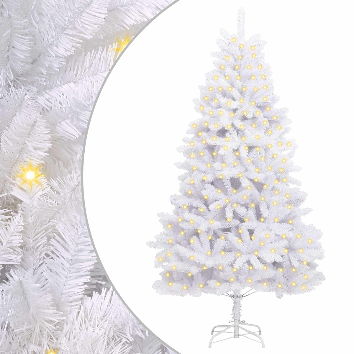 vidaXL Sztuczna choinka 300 LED PVC i stal Biały