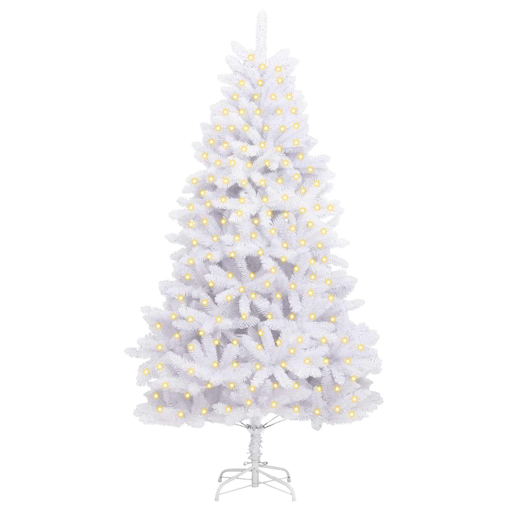 vidaXL Sztuczna choinka 300 LED PVC i stal Biały