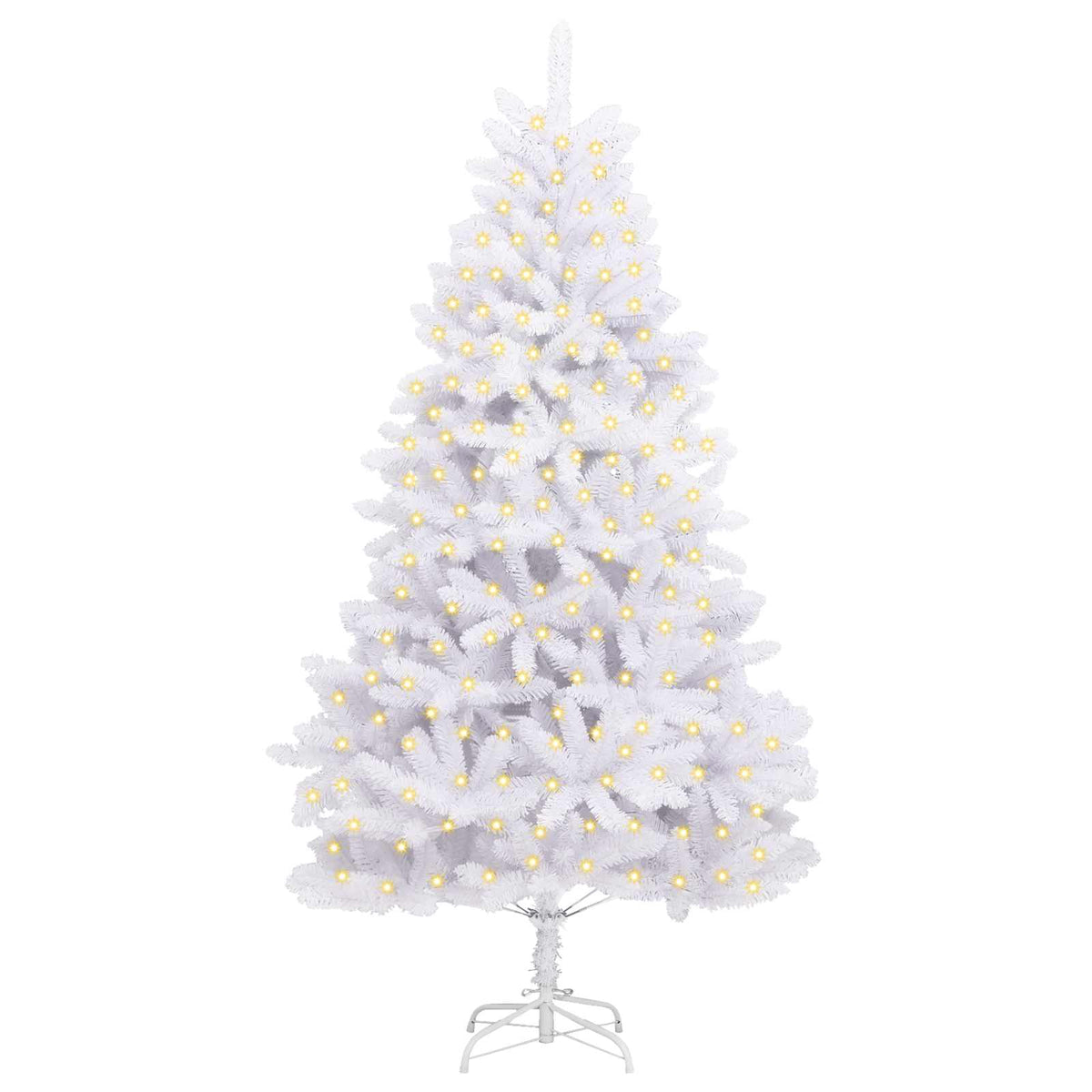 vidaXL Sztuczna choinka 300 LED PVC i stal Biały