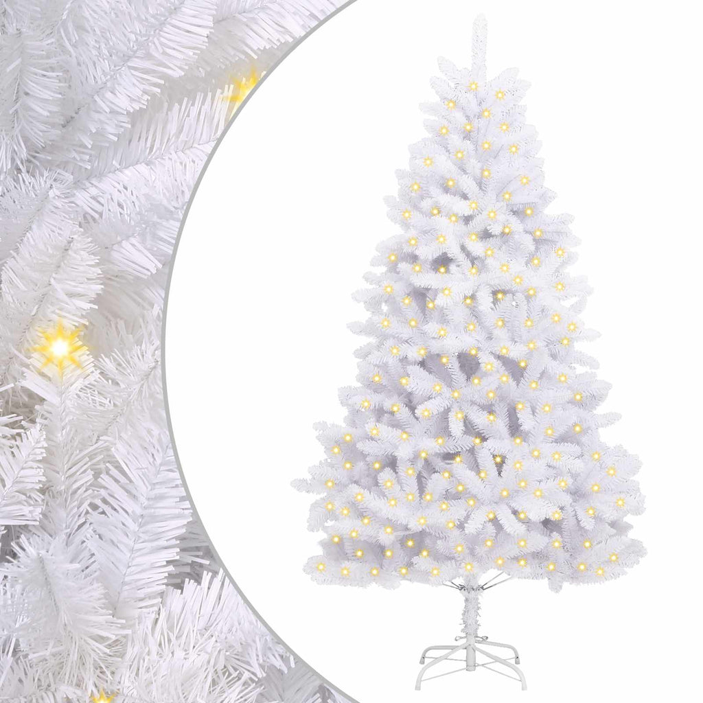 vidaXL Sztuczna choinka 300 LED PVC i stal Biały