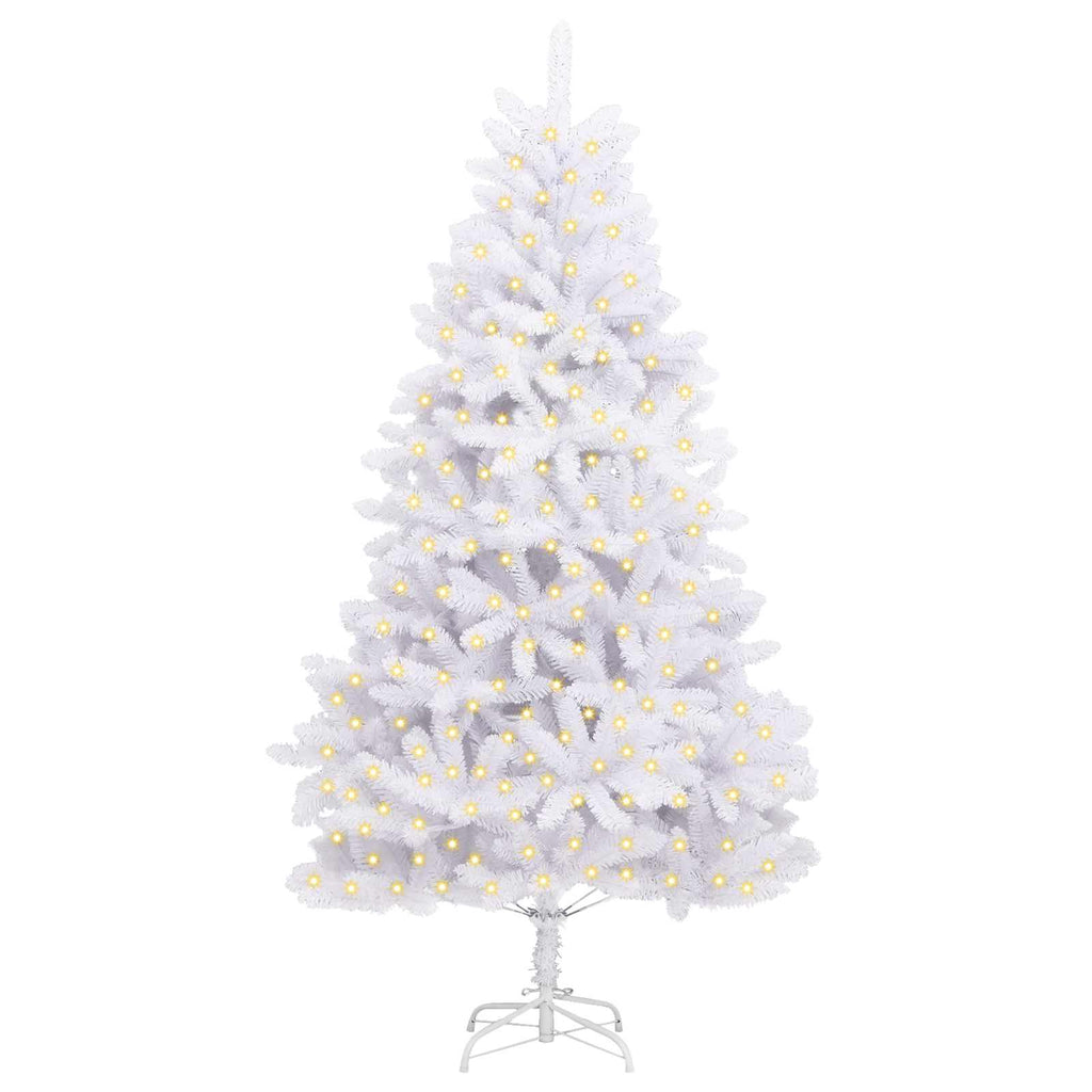 vidaXL Sztuczna choinka 300 LED PVC i stal Biały