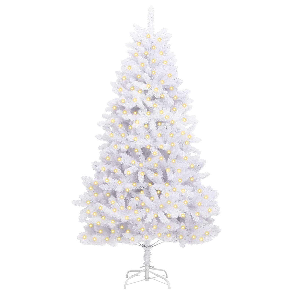 vidaXL Sztuczna choinka 300 LED PVC i stal Biały