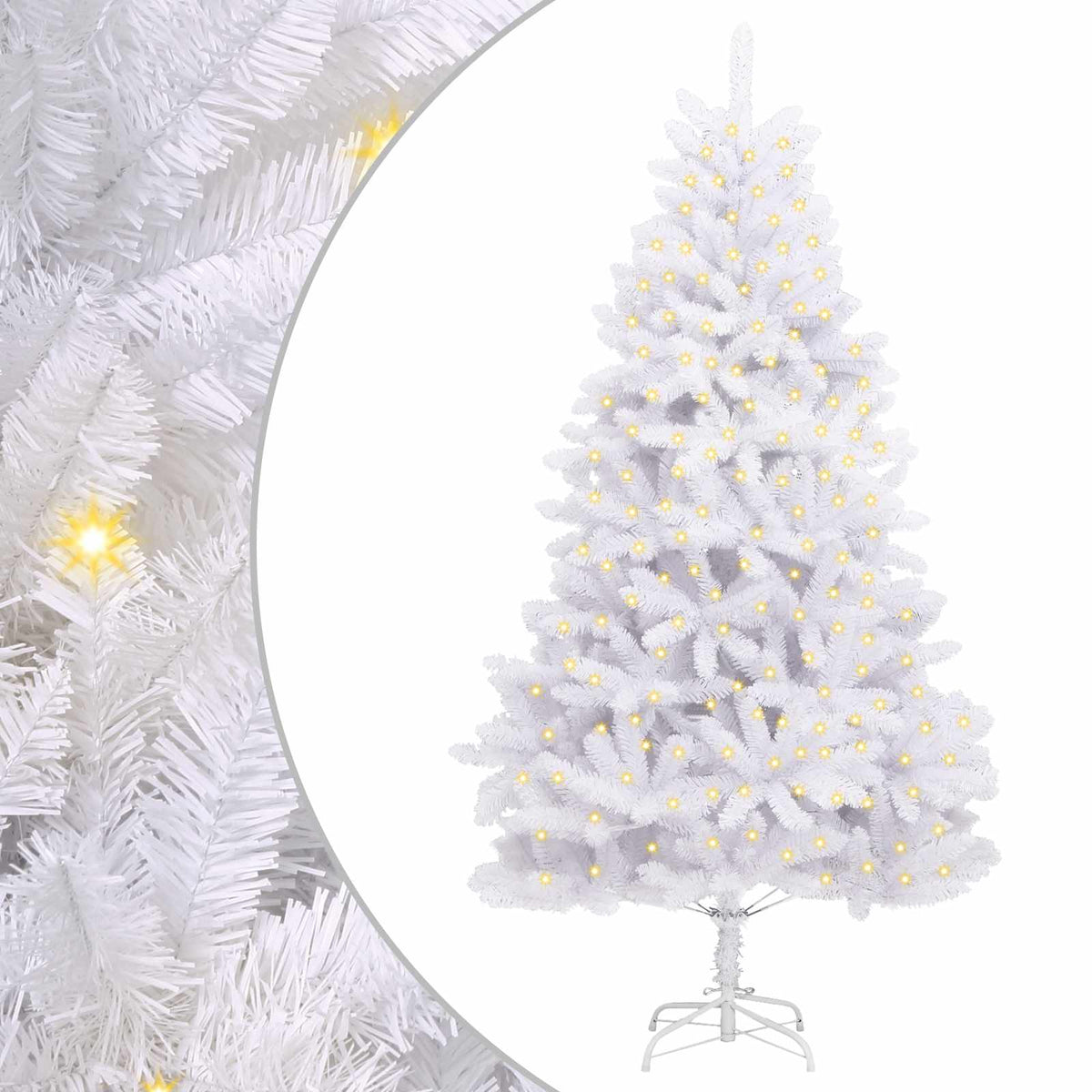 vidaXL Sztuczna choinka 300 LED PVC i stal Biały