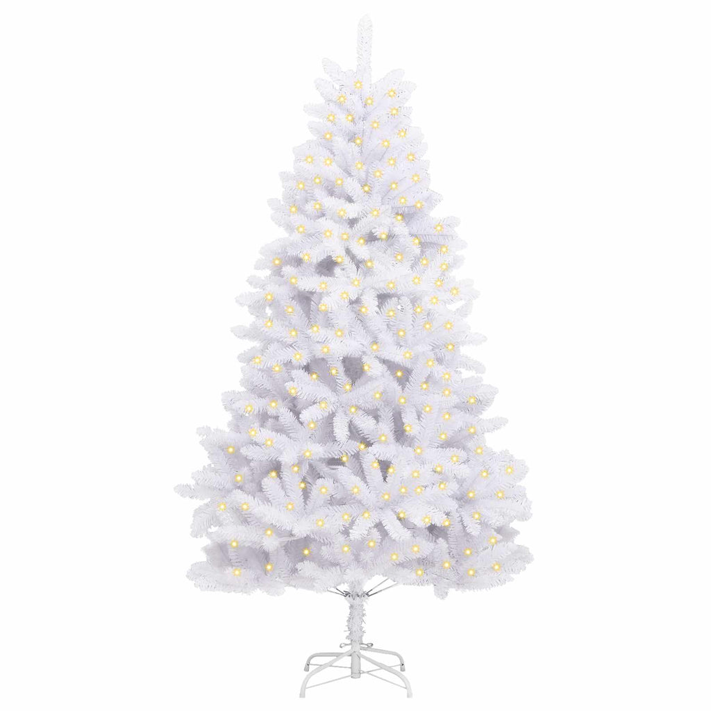 vidaXL Sztuczna choinka 300 LED PVC i stal Biały