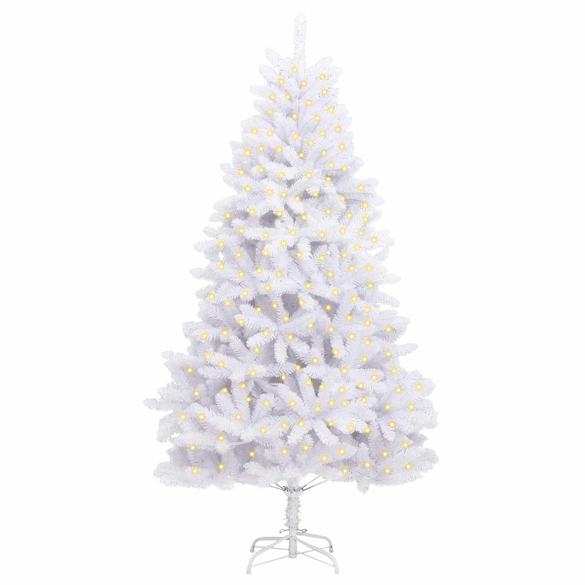 vidaXL Sztuczna choinka 300 LED PVC i stal Biały